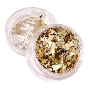 Gold Foil Nail Art Accessories Gold and Silver Foil Flakes Trendy Popular Shell Nail Gel Decoration Stickers and Glitter
