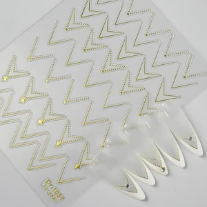 Gold & Silver Metallic French Line Nail Stickers Self Adhesive Striping Tape Nail Art Decals for DIY Manicure and Elegant Nail