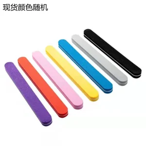 Good Quality Factory Directly Custom Logo Double Sided Straight EVA Emery Nail Buffer Half Moon Gray Sandpaper Nail Tools