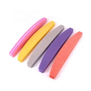 Good Selling Professional Half Moon Colorful Double Sided Emery Customizable Nail Buffer