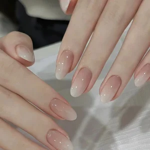 Gradient Almond Luxury False Nails Self Adhesive Press on Nails Package Box False Nails