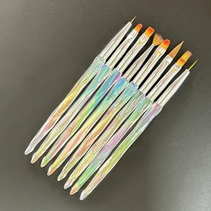 Gradient Nail Art Brush Set 8 Liner Brushes Thread Design for Smudging Sweeping Phototherapy Nail Art