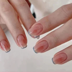Gradient Purple Coffin False Nails Supplies Salon Nail Press Ons Nail Stickers