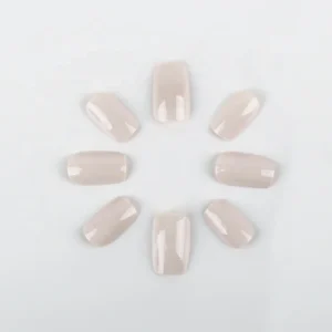 Gray False Glossy Full Cover Nail Press on Nails Tips with Design for Women and Girls Nail Salon