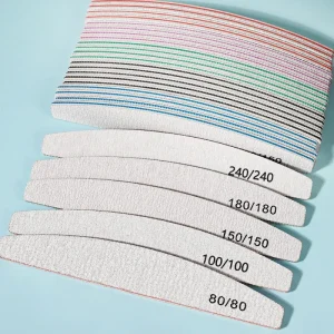 Grey Nail File Limas 80 100 150 180 240 Grit Professional Sandpaper Cuticle Remover Buffer Files Manicure Tool Set
