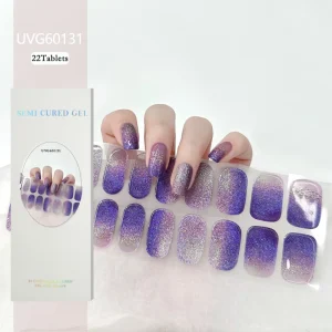 HEMA Free Real Liquid Gel Semi Cured Single Use 3D Nail Polish Strips Factory Non Toxic 20 Pcs UV Lamp Required