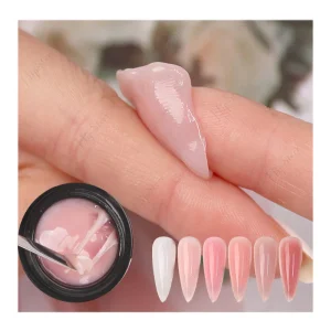 HEMA free Thin Consistency Non Stick Hand Solid Extension Nail Gel Clear Nude Pink Extension Gel Rhinestone Glue Gel