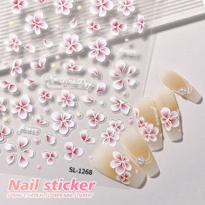HONEY GIRL 3D Nail Art Decals Plastic Shiny Waterproof Customized Eco Friendly Adhesive Exquisite DIY Stickers