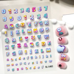 HONEY GIRL French Summer 3D Embossed Nail Art Stickers Plastic Waterproof Non Toxic DIY Manicure Decorations
