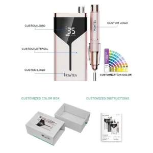 HOWYEA Nail Supply Portable Less Noise Light Weight Pink Brushless Nail E-file Nail Drill Machine