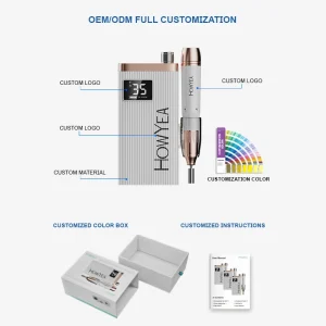 HOWYEA Powerful Coreless Nail Drill Machine Electric Nail File Set Nails Manicure Low Noise Portable Design for Home Hand Tool