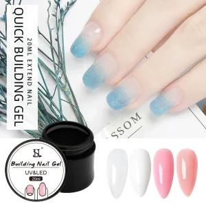 HS OEM Private Label Non Toxic Eco Friendly 20ML 4 Colors Builder Gel UV LED Soak Off for Nail Salon Supply