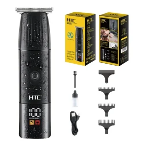HTC AT 258 LCD Digital Display Hair Trimmer Home Using Professional Hair Clippers Waterproof Use