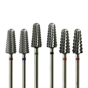HYTOOS Two-way Volcano Bit 3/32″ Carbide Nail Drill Bit Rotary Milling Cutter for Manicure Nail Drill Accessories Tools