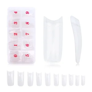 Half Cover False Nails Tips 500pcs Acrylic Fake Nail Manicure Sets French Style Artificial With Designs for Nail Art