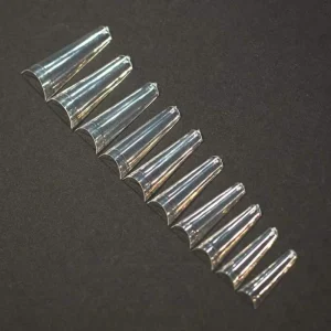 Half Cover No C Curve XL Coffin Clear French Nail Tips 500 PCS Custom Logo
