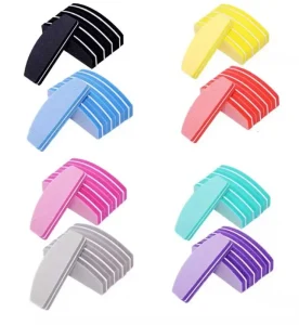 Half Moon Mini Colored Sponge Nail File Manicure Tool Mini Nail Buffer