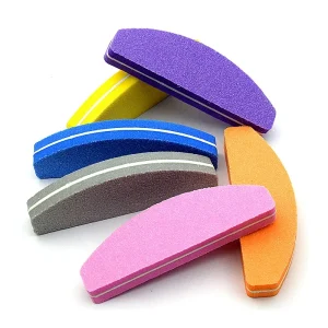 Half Moon Mini Colored Sponge Nail File Nail File Buffer Manicure Tool for Nail Salon Tools