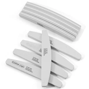 Half Moon Nail Buffer Files Reusable 100/180 Grit Grey Sponge Nail Files