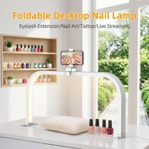 Half Moon Nail Desk Lamp LED Beauty Light Manicure Task Adjustable Color Temperature Home Salon Portable Supply