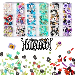 Halloween 3D Nail Art Accessories Sequins Ghost Pumpkin Manicure Pottery Soft Fruit Slices Nail Charms Decoration