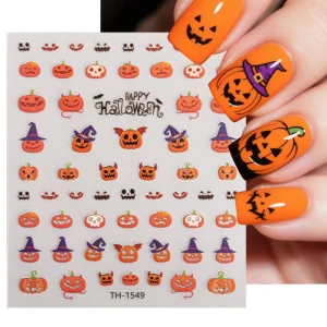 Halloween 3D Plastic Nail Sticker DIY Spider Ghost Shade Non Toxic Nail Art
