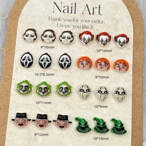 Halloween Cartoon Dark Style Grimace Mask Horror Anime Resin Diamond DIY Wearing Armor Accessories Decoration for Nail Charm