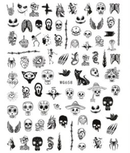 Halloween Nails Art Manicure Back Glue Decal Decorations Nail Sticker for Nails Tips Beauty