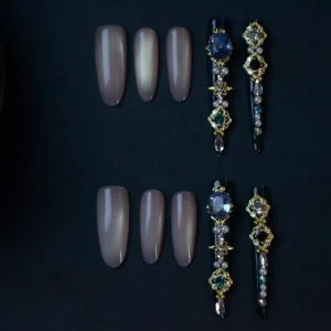 Handmade Acrylic Full Cover Soft Press-On False Nails with Almond Shape for Nail Art Salon Use 2-5.5cm Length