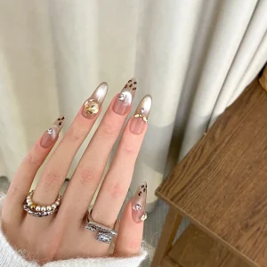 Handmade Artificial Nails for Girls Full Cover Star Pattern Press On Nails with Tasteless Glue ABS Plastic Finger Application