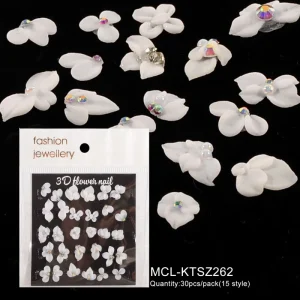 Handmade Multi-Size 3D Nail Flower Accessories Resin Orchid Nail Art Charms DIY Manicure Decorations