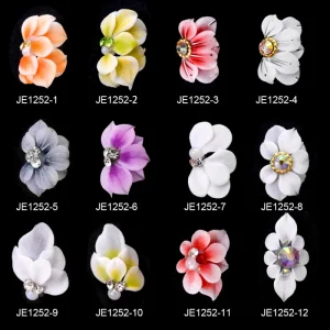 Handmade Sculpture Acrylic Flower Nail Art Decoration Acrylic Carved Flower Side Flowers Nail Charms Nail Jewelry Rhinestones