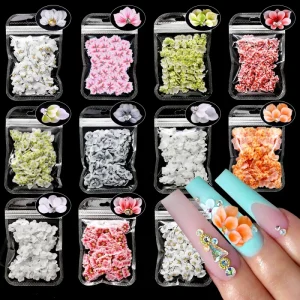 Handmade Sculpture Flower Nail Accessories 3D Acrylic Flower Butterfly Charms for Nails DIY Crafts Nail Art Decora