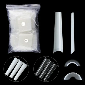Hanyinails Packaging Box Press on Nail Soak off Uv led Curing Tip Glue Gel Gelly Tips Medium Coffin Press on Nails Gel Tips