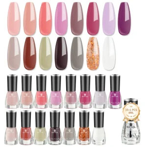 Healthy Nail Art Polish Long Lasting High Pigment 8ml Nail Polish Set 15pcs Colorful Gel Polish Kit