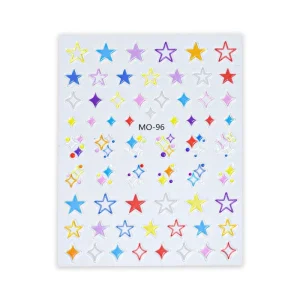Heart Flower Star Nail Decals DIY Nail Art Decoration 5D Colorful Cute Manicure Nail Art Sticker