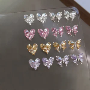 Heart Rhinestones Nail Charms Nails Accessories Art Nail Decoration