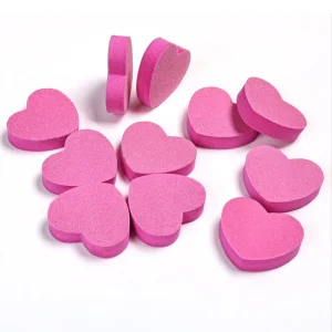 Heart Shape Double Sided Nail File Sponge Mini Buffer Block 100/180 Grit Washable Nail Care Shaping Smoothing Fingernail