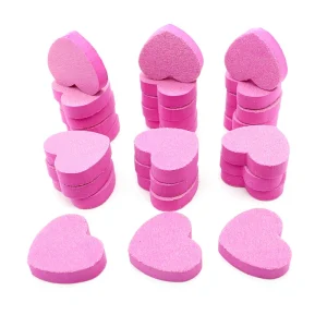 Heart Shape Double Sided Nail File Sponge Mini Buffer Block 100/180 Grit Washable Nail Care Shaping/Smoothing Fingernail