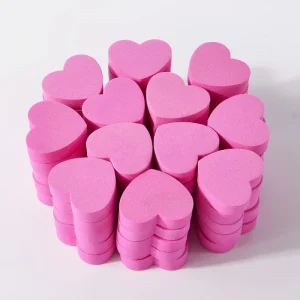 Heart Shape Double-sided Mini Nail File Sponge Nail Polish Sanding Buffer Strips Washable Polishing Manicure Tools