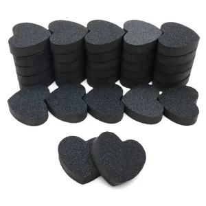 Heart Sponge Nail Files Blocks 180 240 Double sided Polishing Sanding Buffer Washable Sandpaper Manicure Tools Black Pink