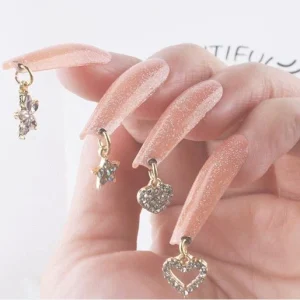 Heart Star Rhinestone Nail Arts Dangle Alloy Decoration DIY Nail Art Charms