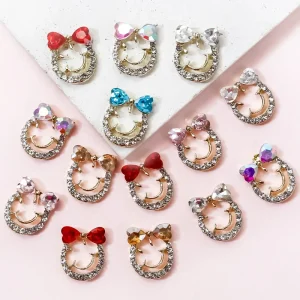 Heart shaped Accessories Aurora Diamonds Heart Smile Pointed Bottom Irregular Nail Diamond Decorations