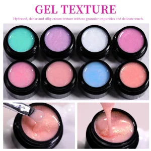 Hema Free Nail Gel Mermaid 24 Color French Nail Extension Gel Collection No Heat Hard Gel Builder DIY Professional Nail Salon