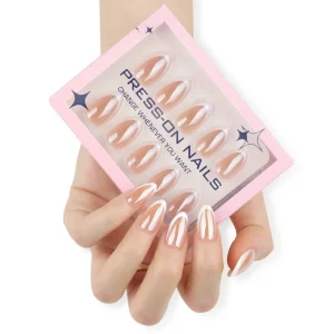 High End 30 Piece Boxed Press On Wearable Nails Short Almond Fake Nails Classic French Manicure Nail Tips