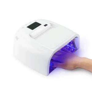 High Power 128W Dual Wave Nail Dryer Light with Rechargeable Mini Lamp and 45 LEDs for Fast Gel Polish Curing