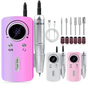 High Power Professional Nail Drill 45000Rpm Electric E file Rechargeable Drilling Nail Machine Private Label