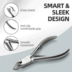High Precision Stainless Steel Nail Nipper Sharp Cuticle Clippers Durable for Finger Toe Manicure & Pedicure