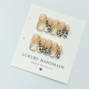 High Quality 100% Hand Painted Acrylic Press Nails Glue Beautiful Luxury Full Cover 3D Handmade