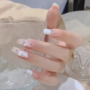 High Quality 24pcs ABS Press on Nails Hand Painted Press on Nails